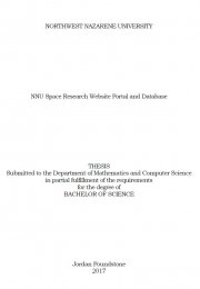 NNU Space Research Website Portal and Database